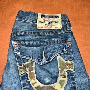 Blue True Religion Jeans w/Army Design